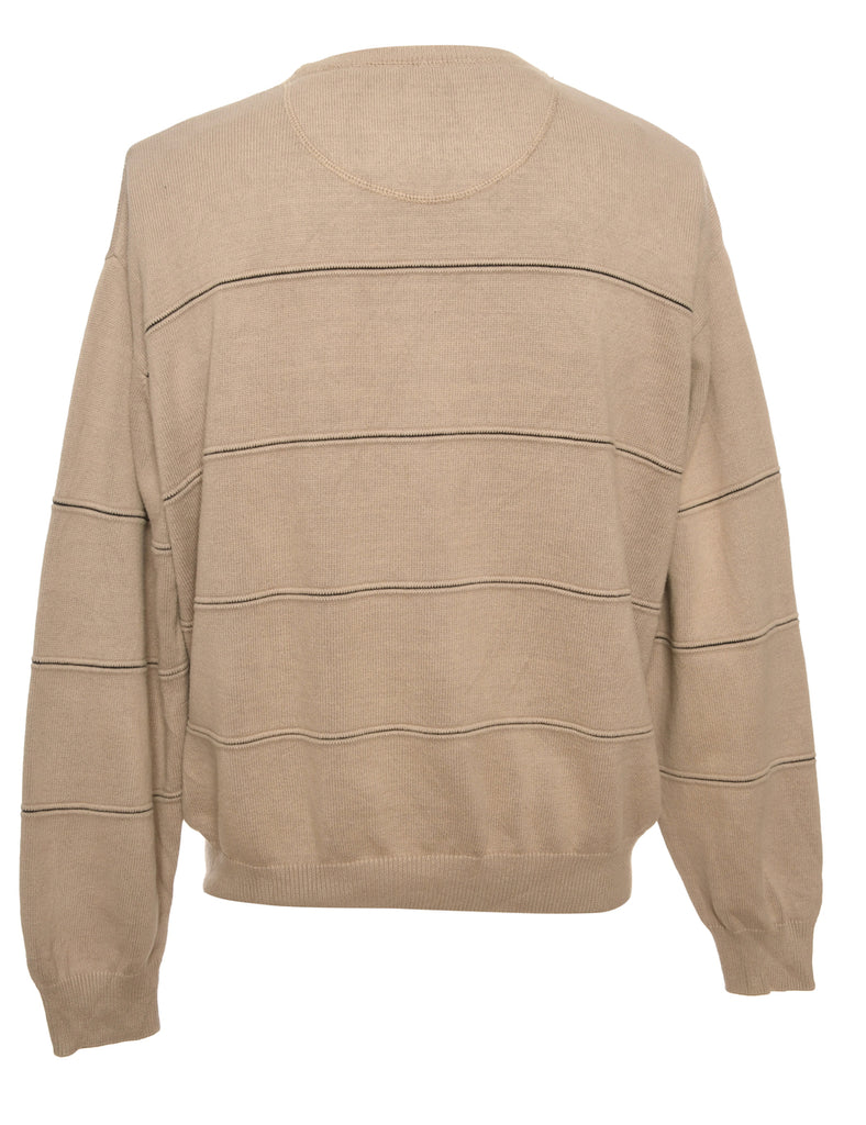 Patterned Beige Jumper - M