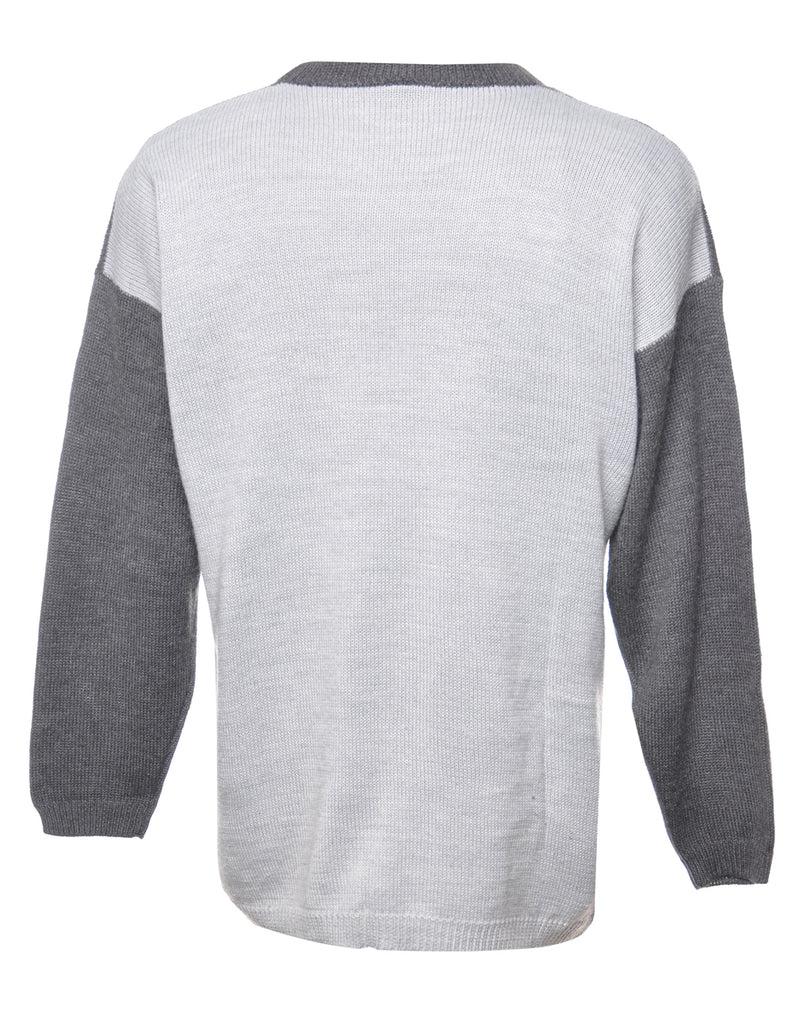 Patterned Grey Jumper - S