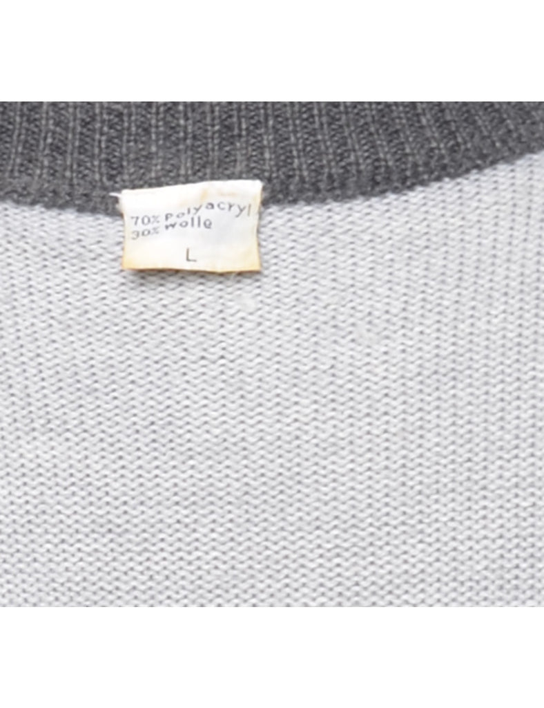 Patterned Grey Jumper - S