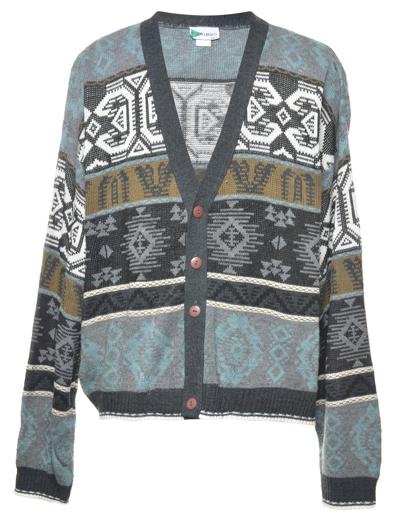 Patterned Multi-colour Cardigan - L