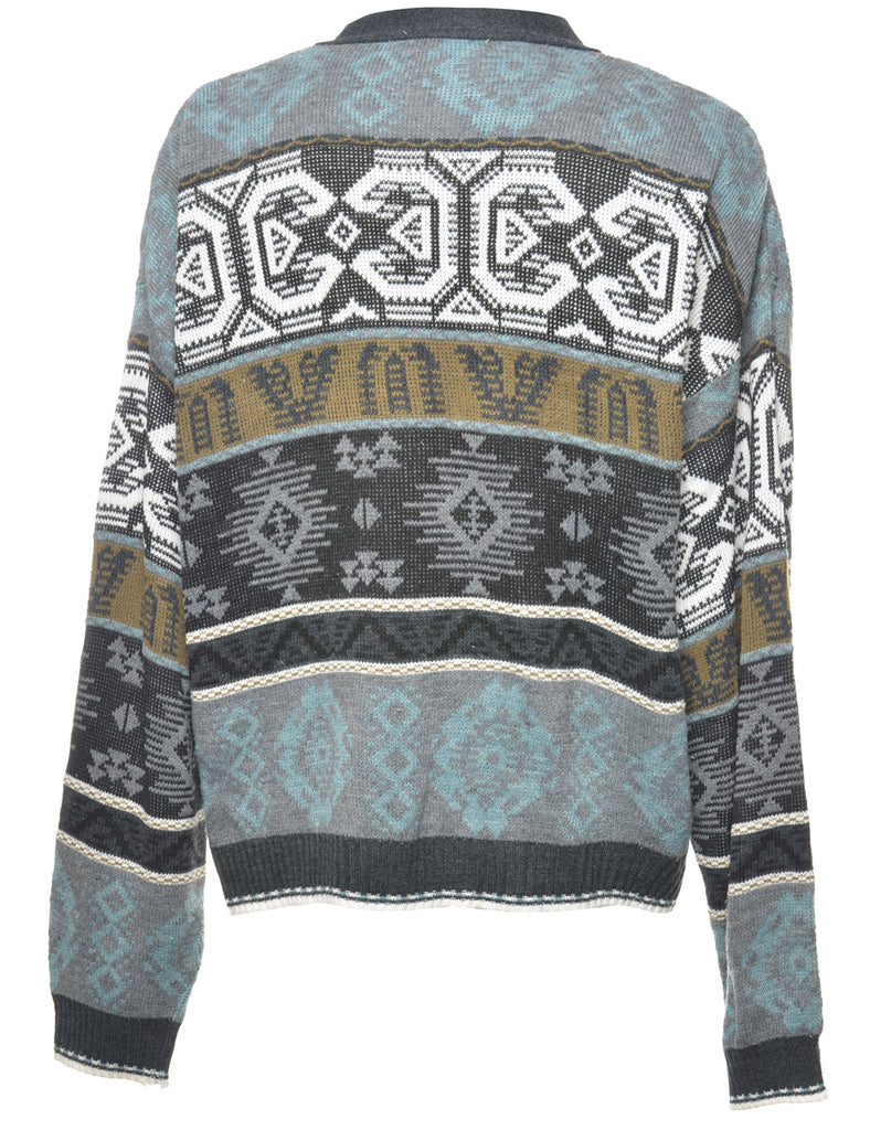 Patterned Multi-colour Cardigan - L