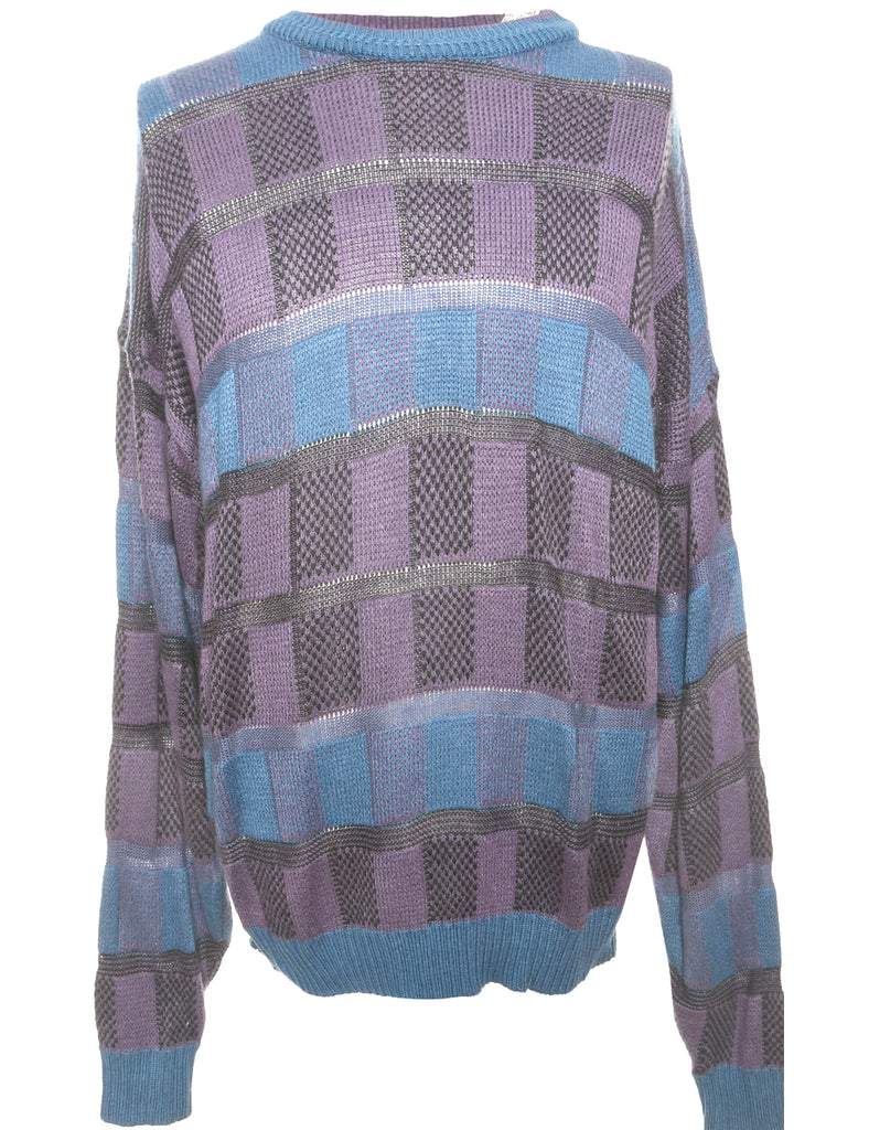 Patterned Purple Jumper - L