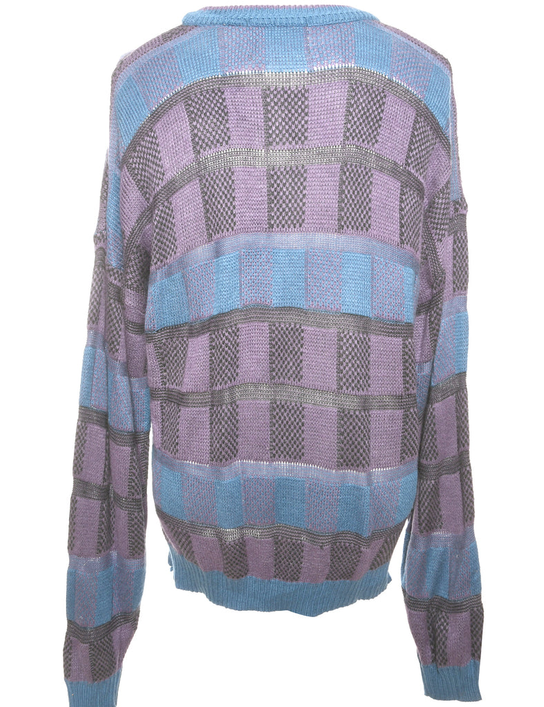 Patterned Purple Jumper - L