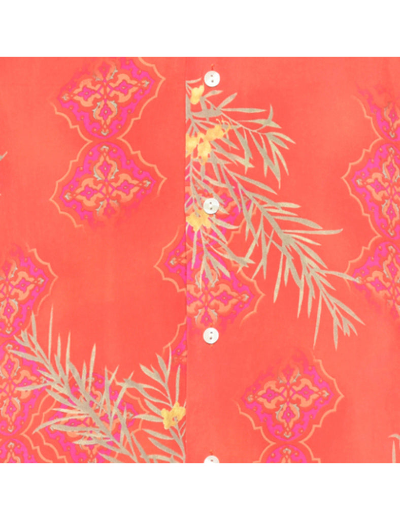 Patterned Red Hawaiian Shirt - XL