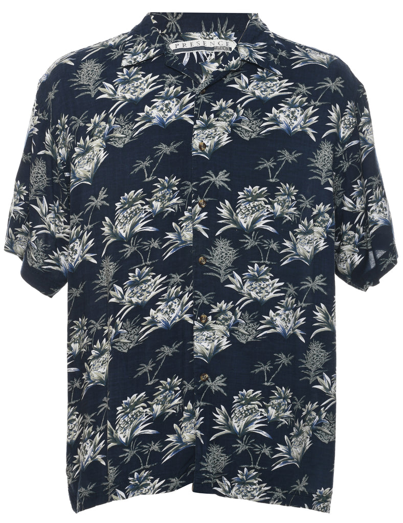 Pineapple Print Hawaiian Shirt - XL