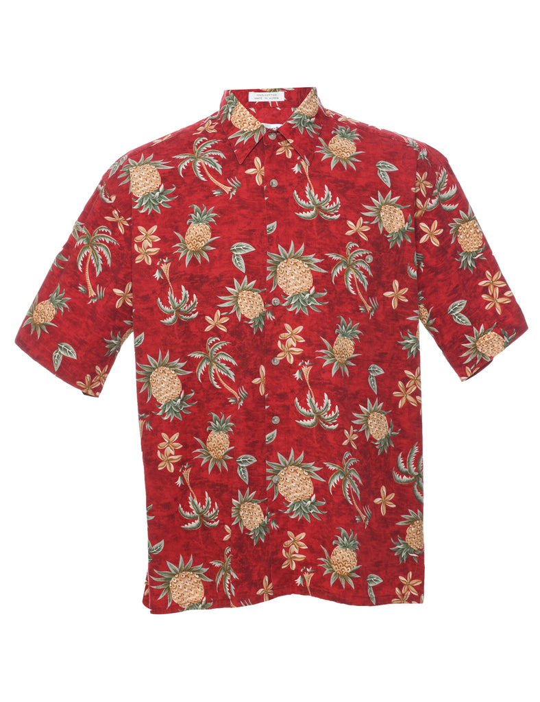 Pineapple Print Pierre Cardin Hawaiian Shirt - L