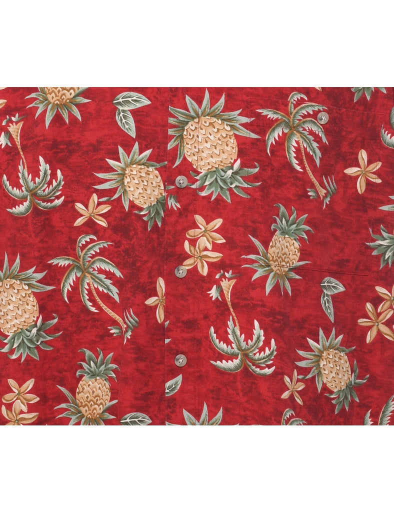 Pineapple Print Pierre Cardin Hawaiian Shirt - L