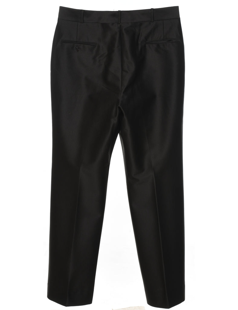 Pinstriped Black Classic Trousers - W36 L32