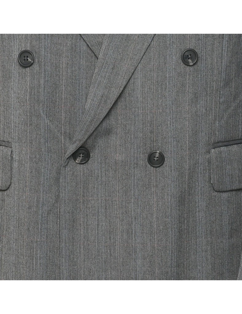 Pinstriped Grey Blazer - L