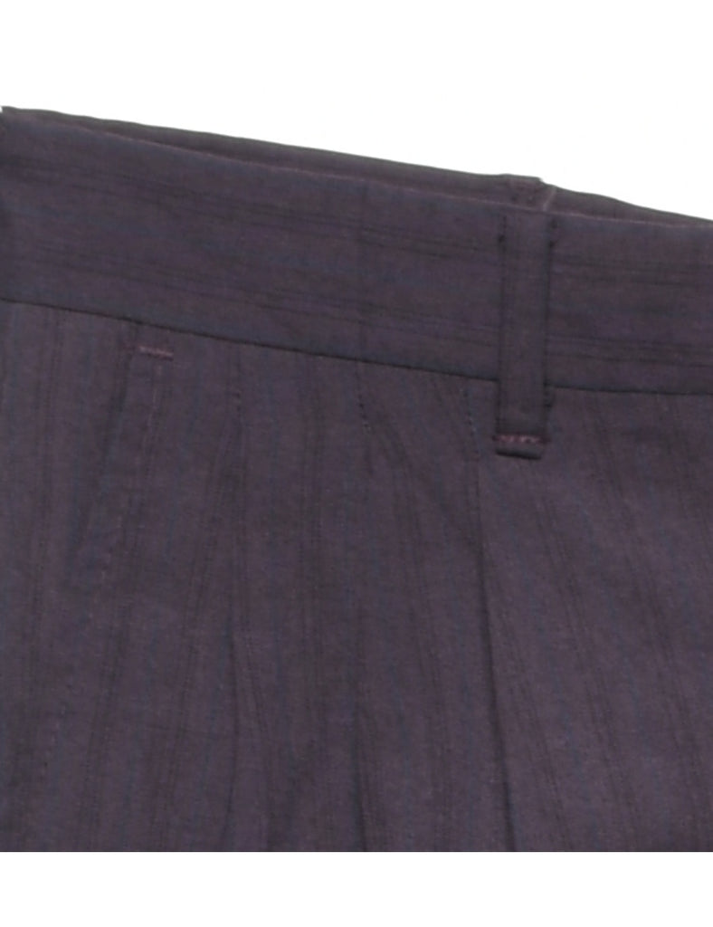 Plum Striped Straight-Fit Trousers - W30 L32