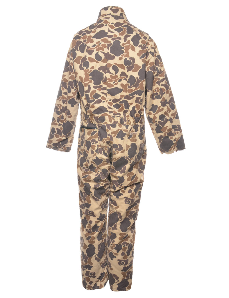 Printed Zip Through Workwear Boiler Suit - L