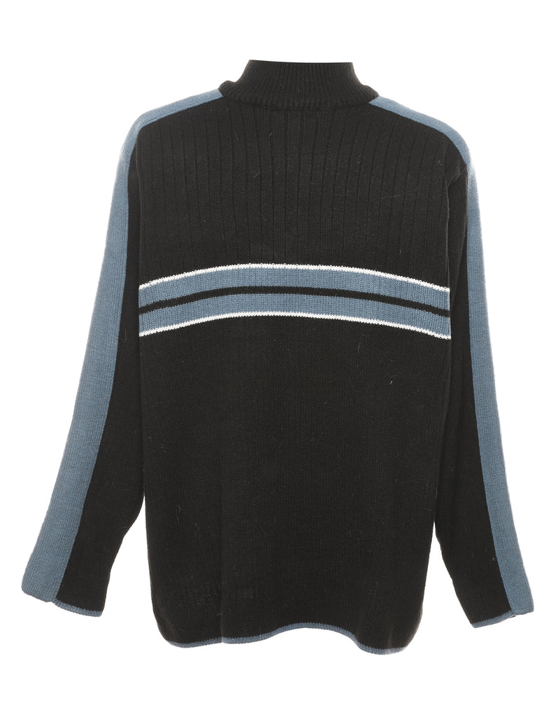 Quarter Zip Striped Jumper - XL