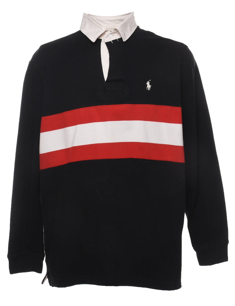 Ralph Lauren Black & Red Nautica Rugby Shirt - L