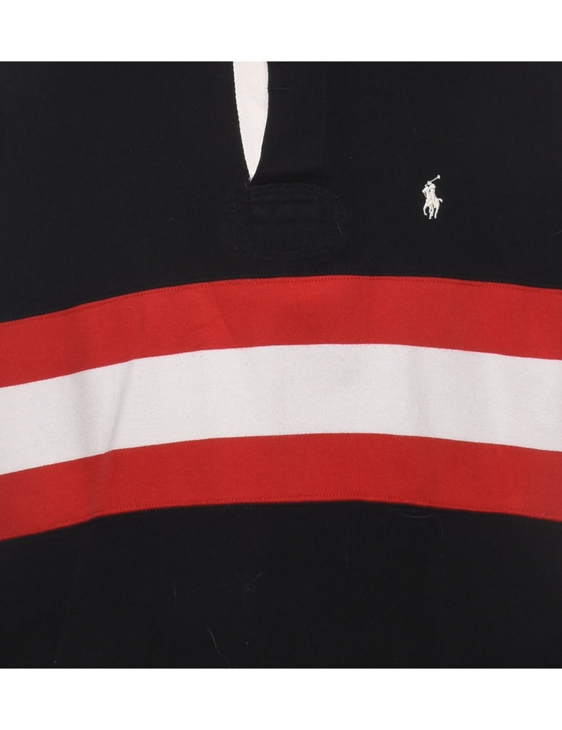 Ralph Lauren Black & Red Nautica Rugby Shirt - L