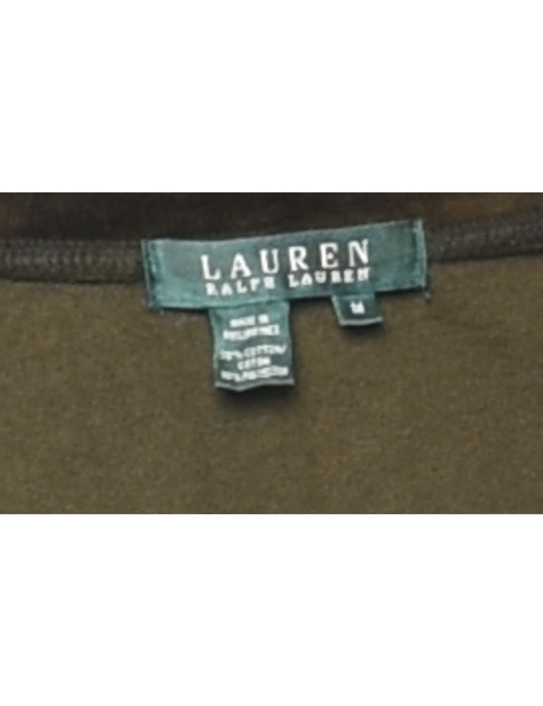 Ralph Lauren Olive Green Velour Sweatshirt - M