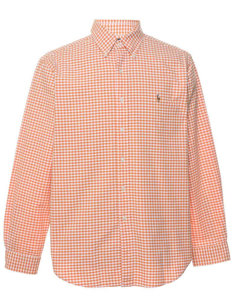 Ralph Lauren Orange & White Checked Shirt - L