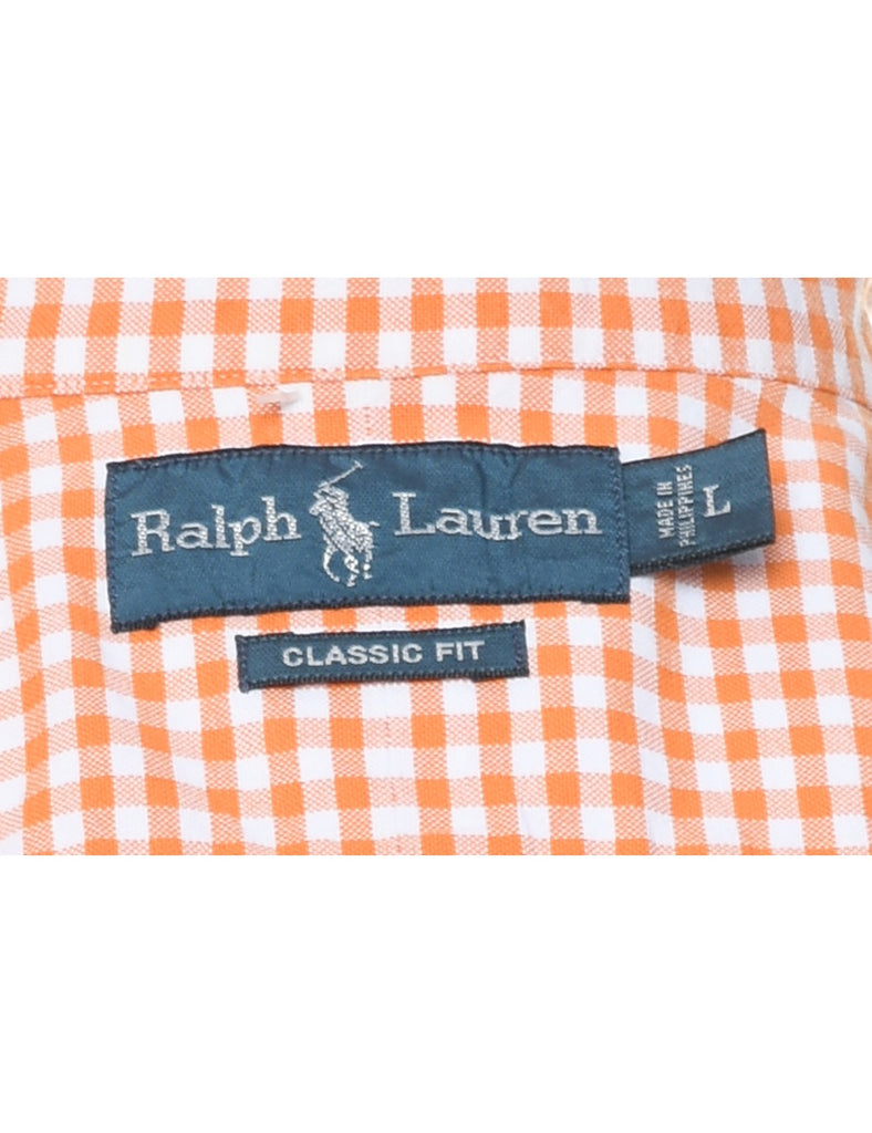 Ralph Lauren Orange & White Checked Shirt - L