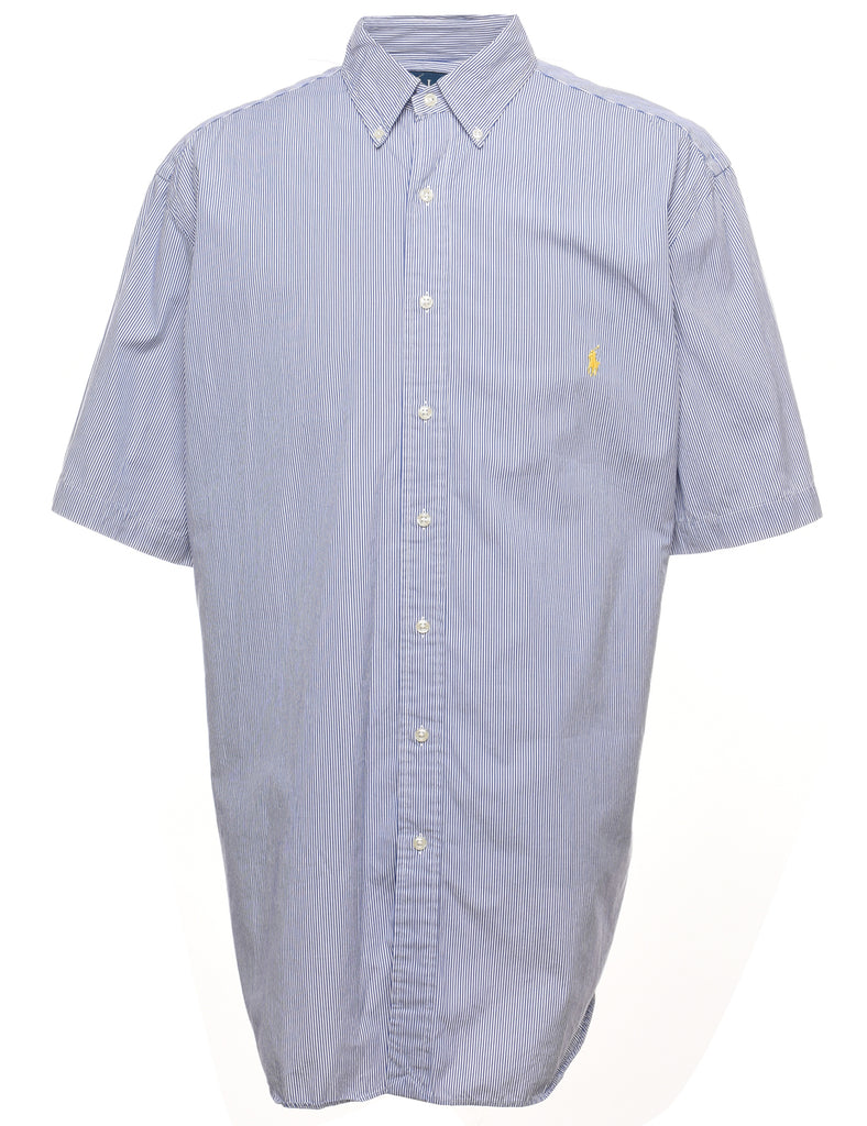 Ralph Lauren Striped Blue Short Sleeve Shirt - XL