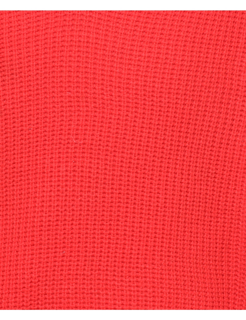 Red Cable Knit Jumper - XL