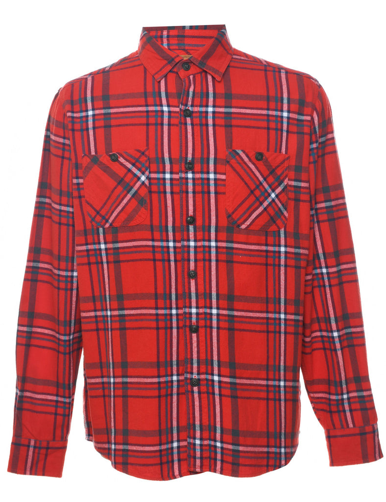 Red Checked Flannel Shirt - L