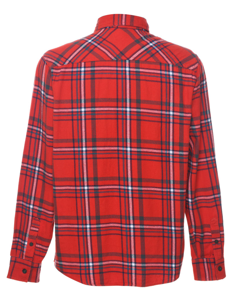Red Checked Flannel Shirt - L