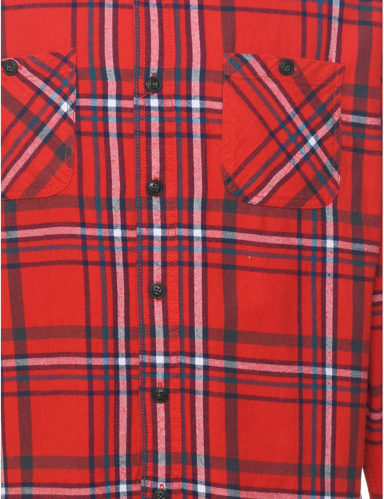 Red Checked Flannel Shirt - L