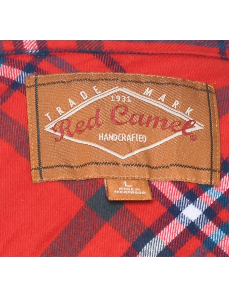 Red Checked Flannel Shirt - L
