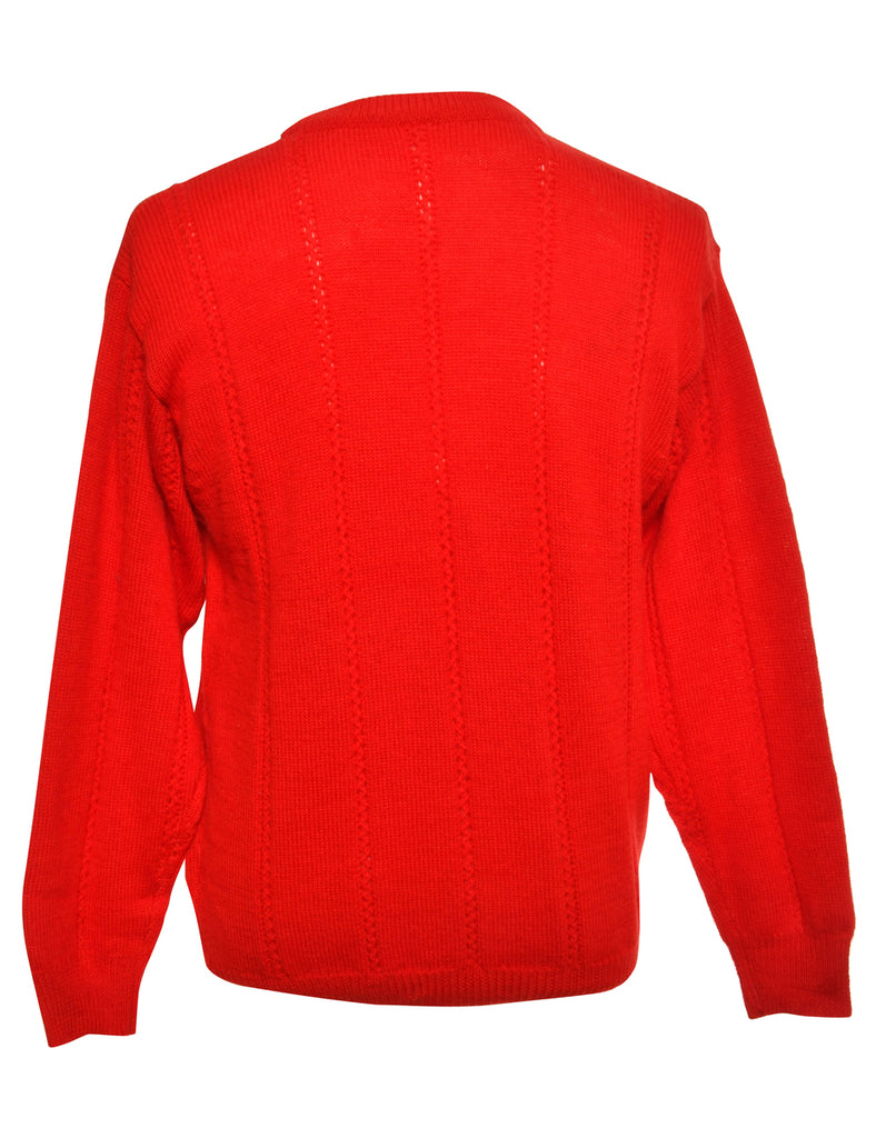 Red Long Sleeved Jumper - M