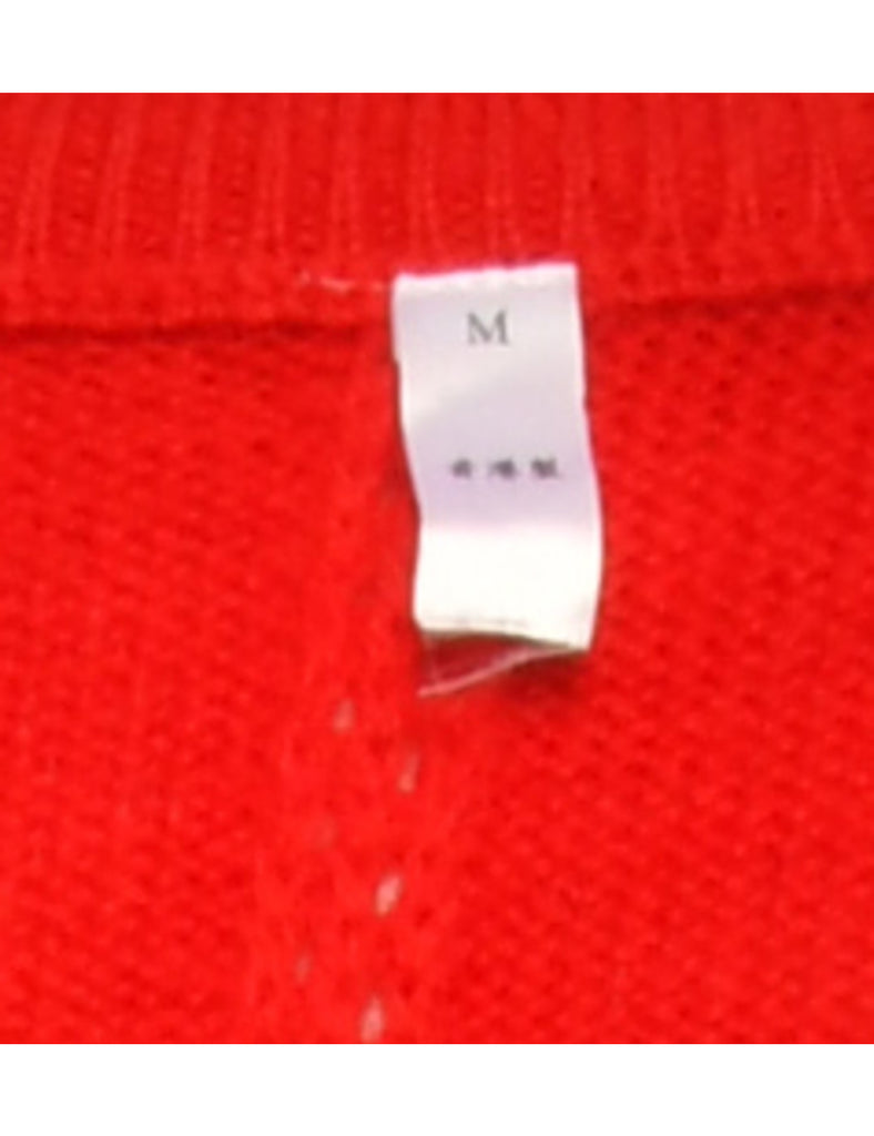 Red Long Sleeved Jumper - M