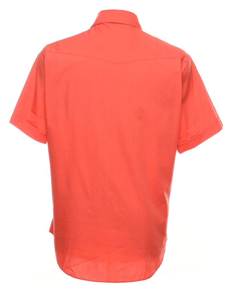 Red Short Sleeve Western Shirt - L