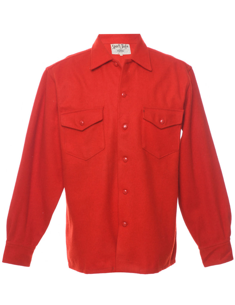 Red Winter Fleece Shirt - M