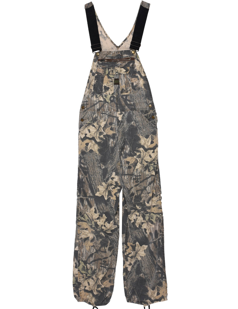 Relaxed Fit Camouflage Dungaree Salopettes - M