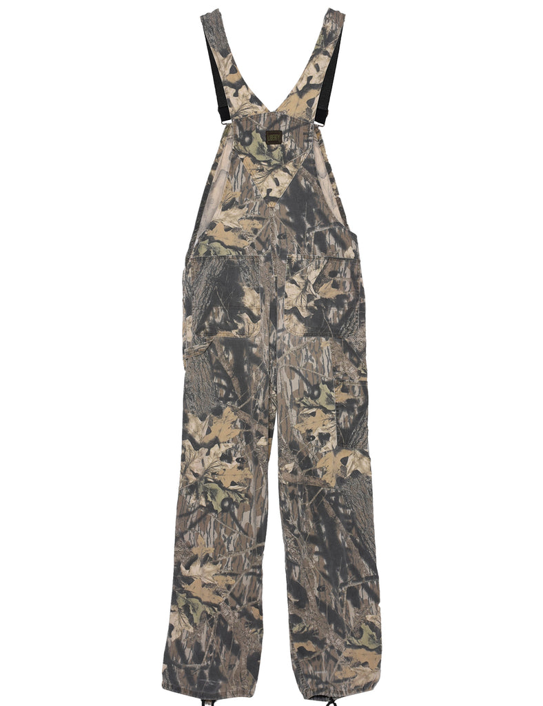Relaxed Fit Camouflage Dungaree Salopettes - M