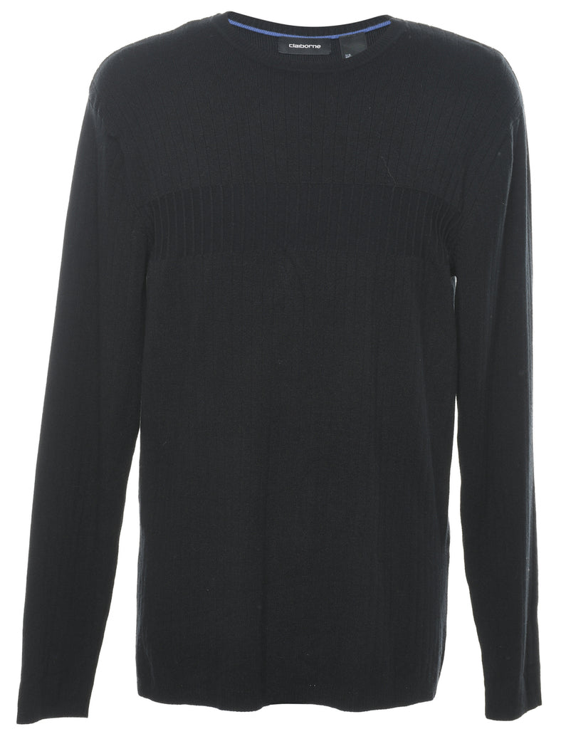 Ribbed Black Jumper - XL