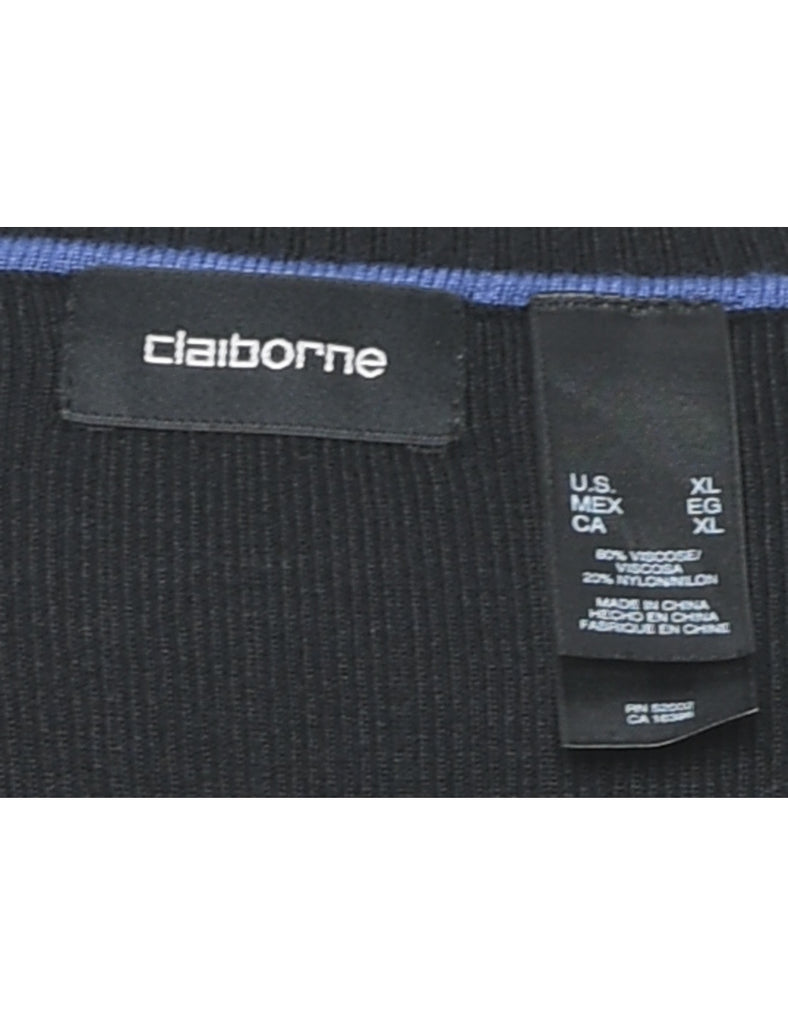 Ribbed Black Jumper - XL