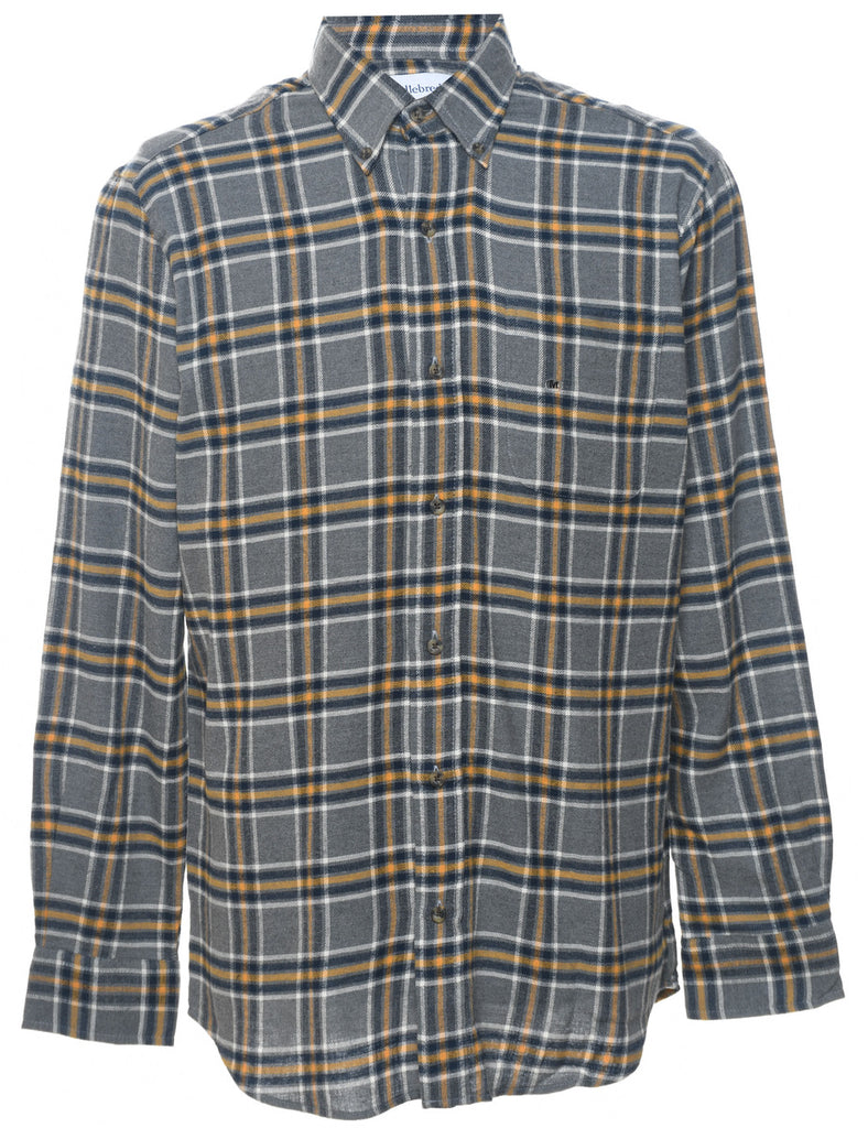 Saddlebred Grey & Yellow Flannel Checked Shirt - M