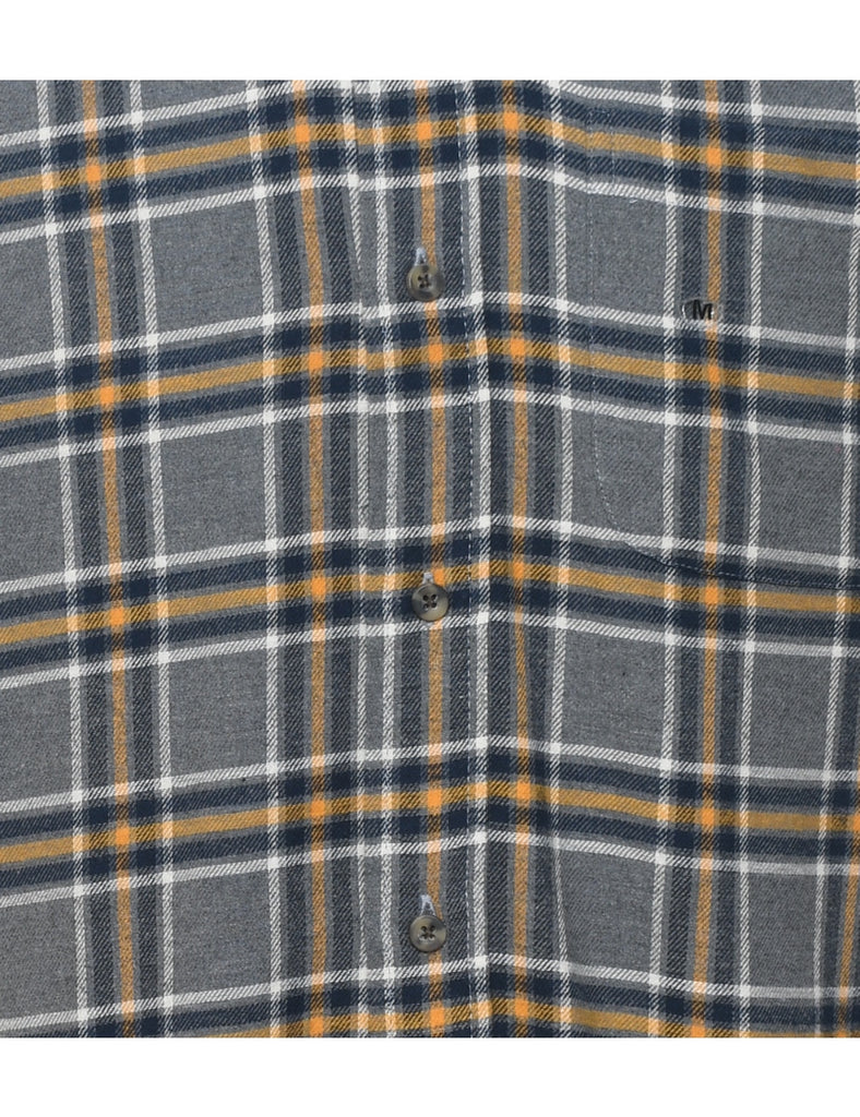 Saddlebred Grey & Yellow Flannel Checked Shirt - M