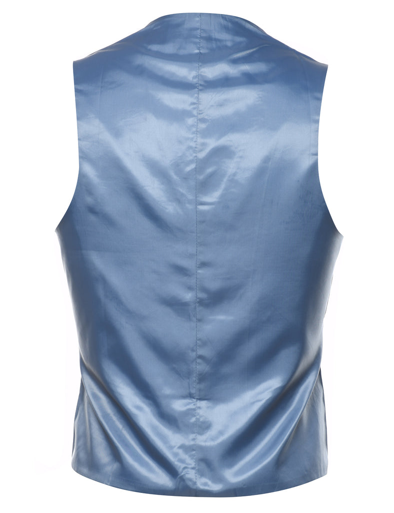 Saddlebred Light Blue & White Gingham Waistcoat - M