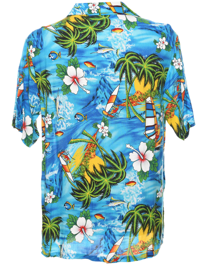 Sailboat Tropical Hawaiian Shirt - M