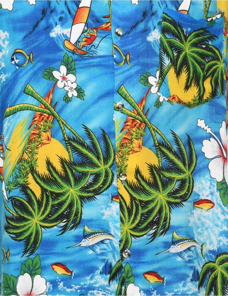 Sailboat Tropical Hawaiian Shirt - M