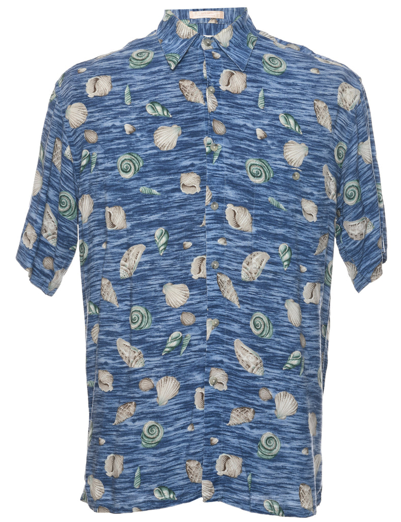 Seashell Print Campia Hawaiian Shirt - S