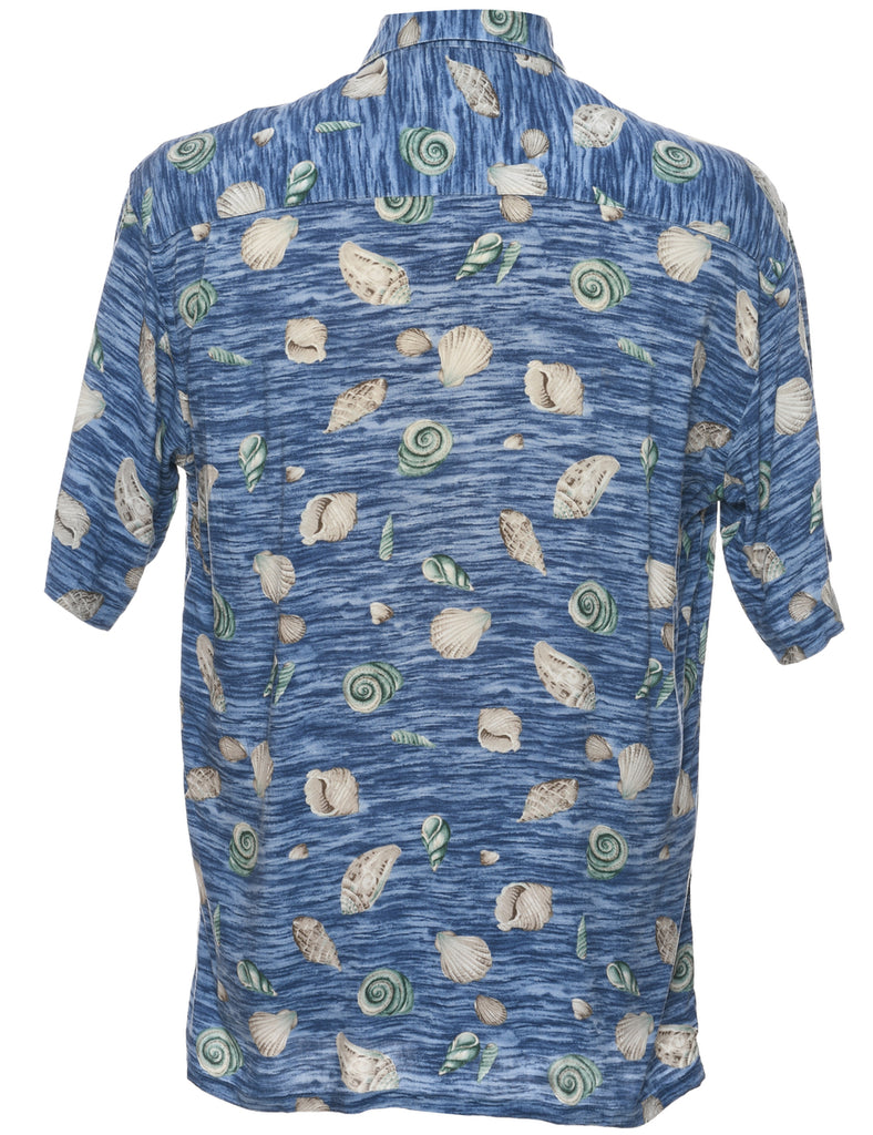 Seashell Print Campia Hawaiian Shirt - S