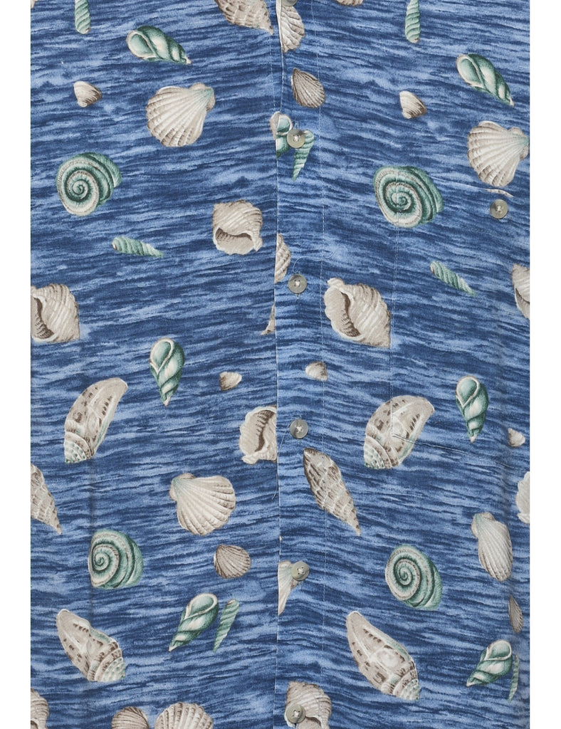 Seashell Print Campia Hawaiian Shirt - S
