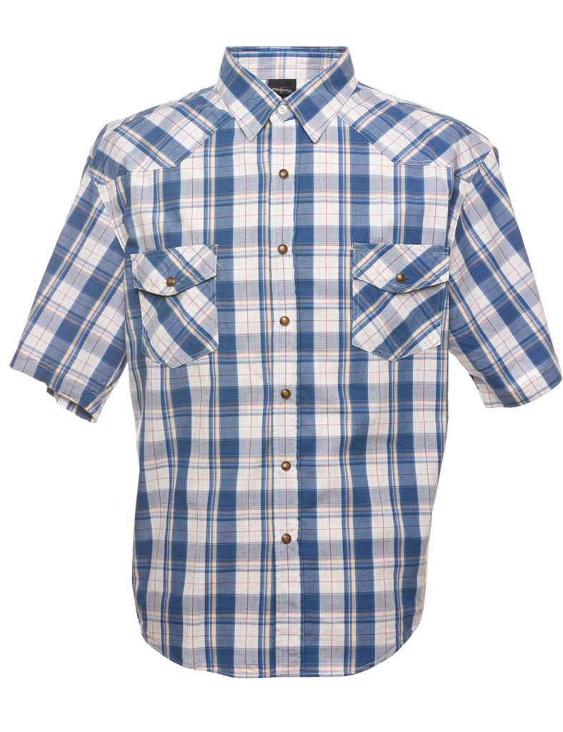 Short Sleeve Checked Shirt - L