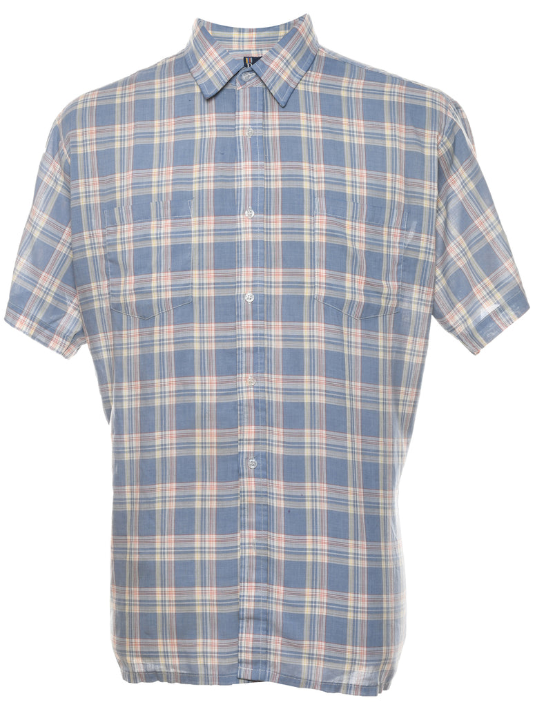 Short Sleeve Checked Shirt - L