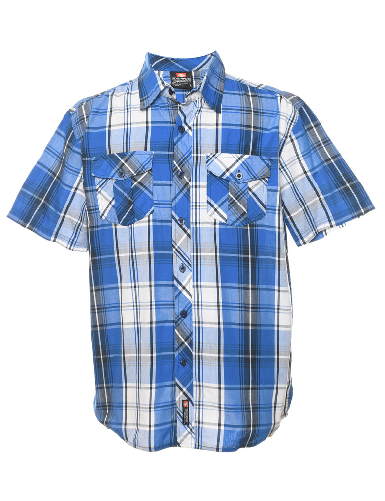 Short Sleeve Checked Shirt - L