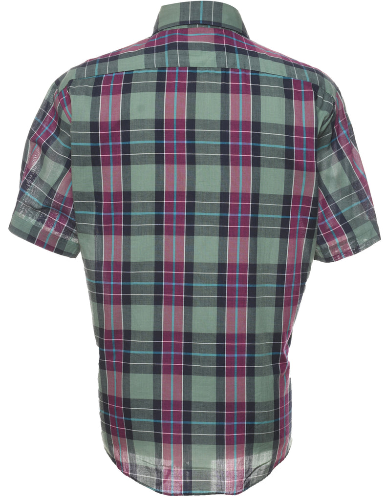 Short Sleeve Checked Shirt - L