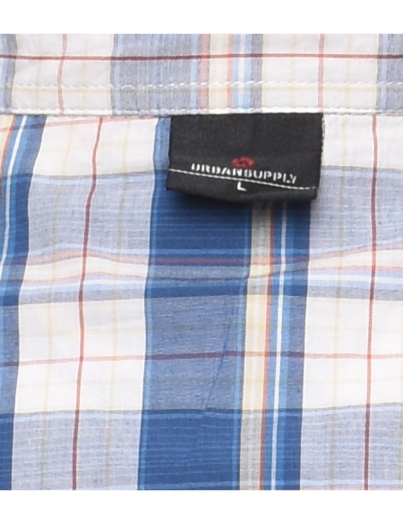 Short Sleeve Checked Shirt - L