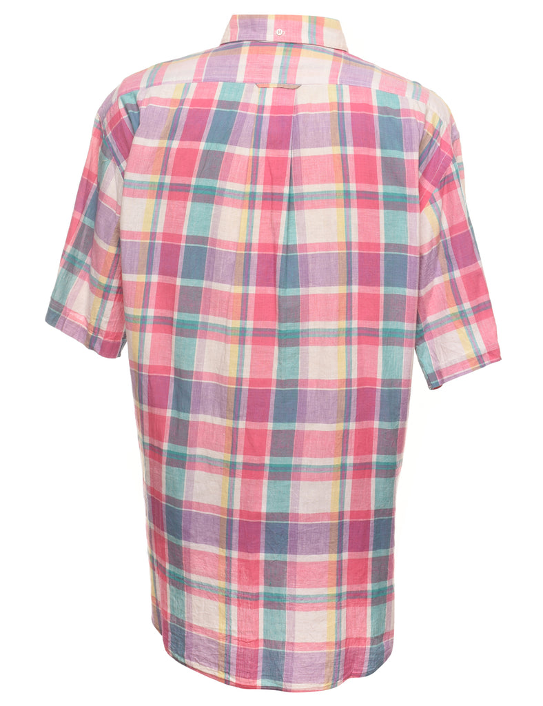 Short Sleeve Multi-Colour Checked Shirt - XL