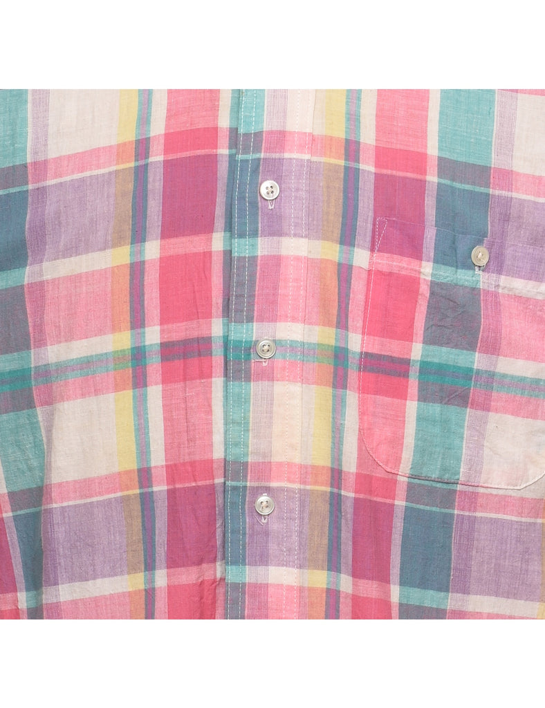 Short Sleeve Multi-Colour Checked Shirt - XL